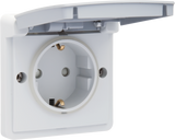 Niko-Steckdose 16A komplett mit Klappdeckel für sicheres Aufladen zu Hause 1fach - IP55 geeignet für Innen- und Außenanwendungen